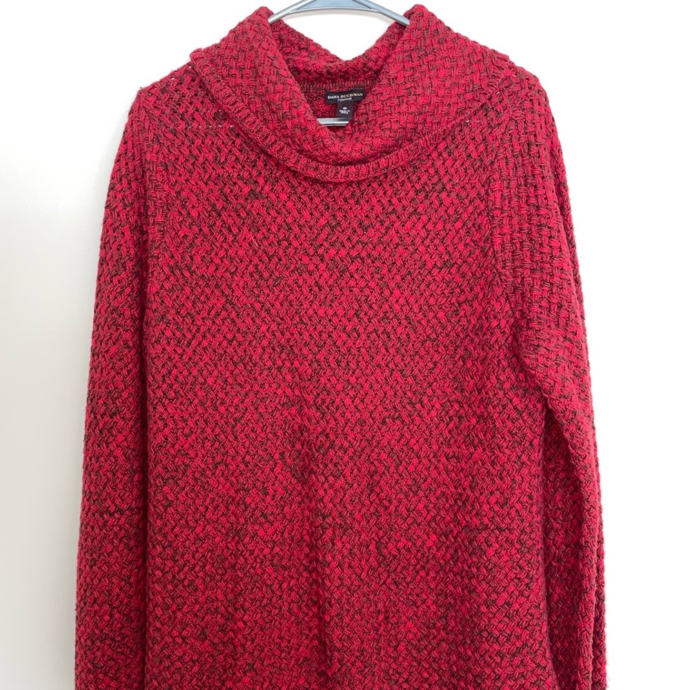 Dana Buchman Red Cowl Neck Sweater